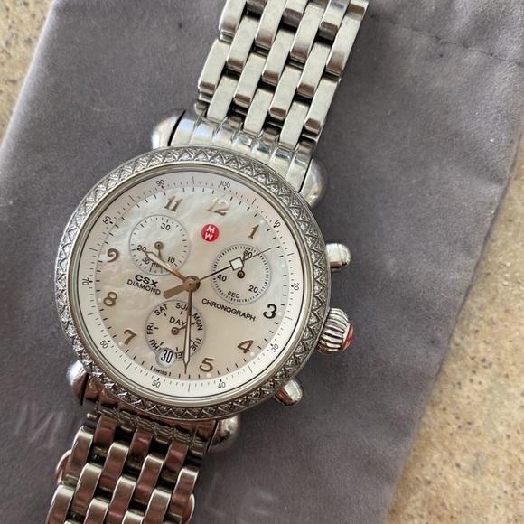 MICHELE CSX Chronograph Diamond Bezel Ladies Watch - MW03M01A1025 - Picture 12 of 16